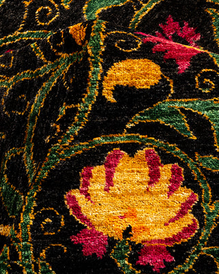 Modern - Contemporary Hand Knotted Black Area Rug 8' 2" x 10' 5"