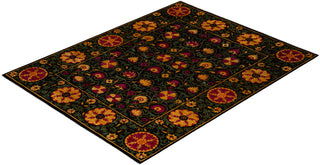 Modern - Contemporary Hand Knotted Black Area Rug 8' 2" x 10' 5"