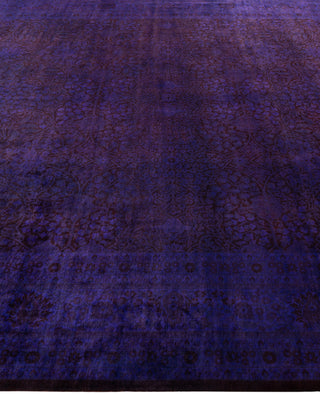 Contemporary Overdyed Wool Hand Knotted Purple Area Rug 9' 3" x 12' 8"