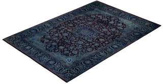 Contemporary Hand Knotted Overdyed Blue Area Rug 6' 3" x 9' 0"