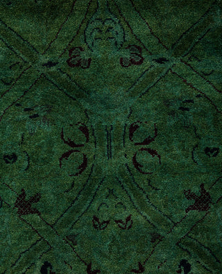 Contemporary Overdyed Wool Hand Knotted Green Area Rug 6' 0" x 8' 10"