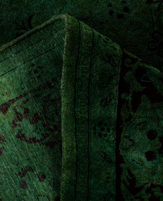 Contemporary Overdyed Wool Hand Knotted Green Area Rug 6' 0" x 8' 10"