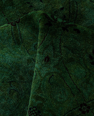 Contemporary Overdyed Wool Hand Knotted Green Area Rug 6' 0" x 8' 10"