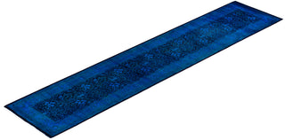 Fine Vibrance, One-of-a-Kind Hand-Knotted Runner Rug  - Blue, 2' 7" x 12' 3"