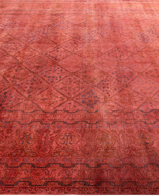 Contemporary Overdyed Wool Hand Knotted Pink Area Rug 9' 0" x 11' 10"