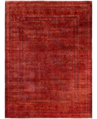 Contemporary Overdyed Wool Hand Knotted Pink Area Rug 9' 0" x 11' 10"