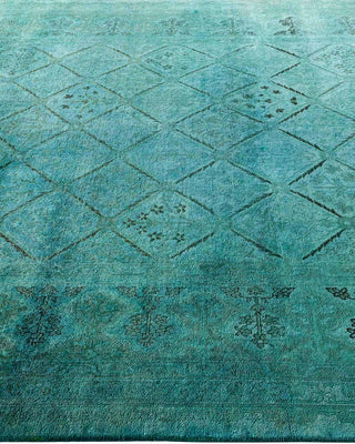 Contemporary Hand-Knotted Overdyed Blue Area Rug 6' 2" x 8' 10"
