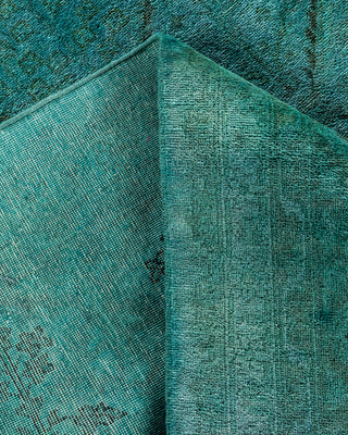 Contemporary Hand-Knotted Overdyed Blue Area Rug 6' 2" x 8' 10"