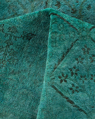 Contemporary Hand-Knotted Overdyed Blue Area Rug 6' 2" x 8' 10"