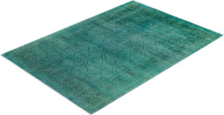 Contemporary Hand-Knotted Overdyed Blue Area Rug 6' 2" x 8' 10"