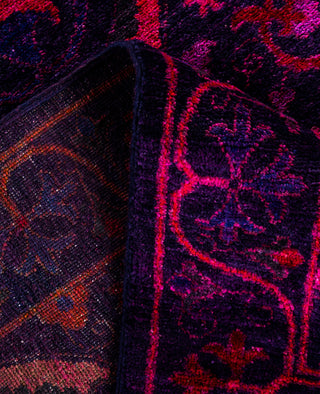 Contemporary Overdyed Wool Hand Knotted Purple Area Rug 4' 3" x 5' 6"