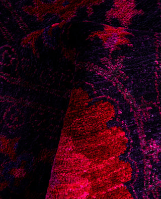 Contemporary Overdyed Wool Hand Knotted Purple Area Rug 4' 3" x 5' 6"