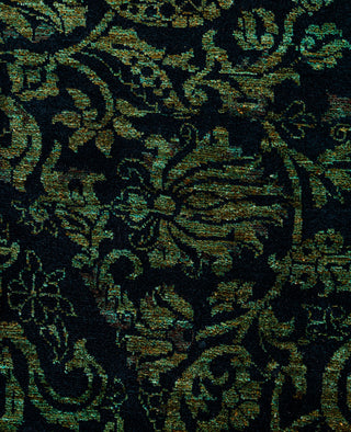 Overdyed Hand-Knotted Wool Modern-Contemporary Green Area Rug 4' 1" x 5' 1"