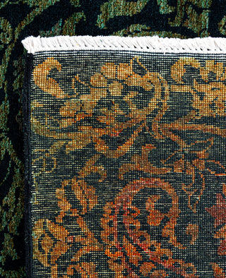 Overdyed Hand-Knotted Wool Modern-Contemporary Green Area Rug 4' 1" x 5' 1"