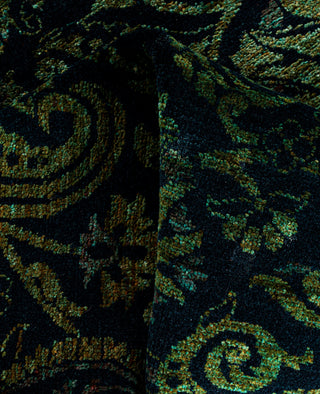 Overdyed Hand-Knotted Wool Modern-Contemporary Green Area Rug 4' 1" x 5' 1"