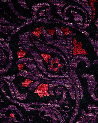 Modern - Contemporary Hand Knotted Black Area Rug 4' 2" x 5' 1"