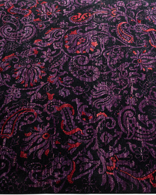 Modern - Contemporary Hand Knotted Black Area Rug 4' 2" x 5' 1"