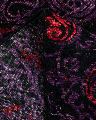 Modern - Contemporary Hand Knotted Black Area Rug 4' 2" x 5' 1"