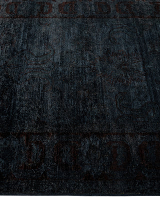 Contemporary Overdyed Wool Hand Knotted Black Runner 3' 0" x 17' 4"