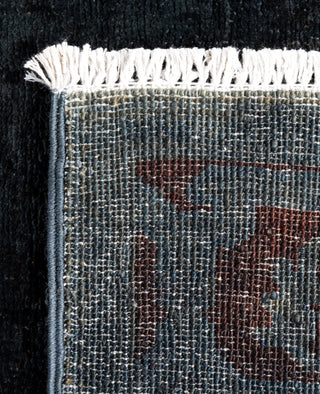 Contemporary Overdyed Wool Hand Knotted Black Runner 3' 0" x 17' 4"