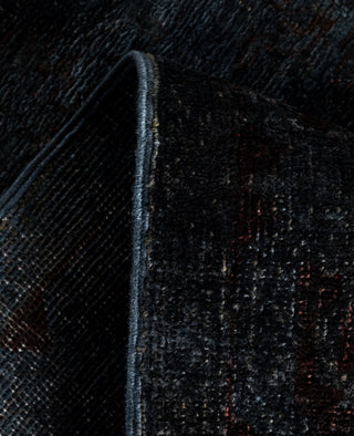 Contemporary Overdyed Wool Hand Knotted Black Runner 3' 0" x 17' 4"
