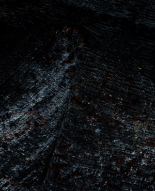 Contemporary Overdyed Wool Hand Knotted Black Runner 3' 0" x 17' 4"