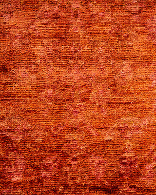 Modern Overdyed Hand Knotted Wool Red Runner 3' 0" x 13' 4"