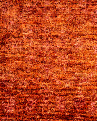 Contemporary Hand Knotted Overdyed Red Runner 3' 0" x 13' 4"