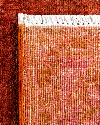 Contemporary Hand Knotted Overdyed Red Runner 3' 0" x 13' 4"
