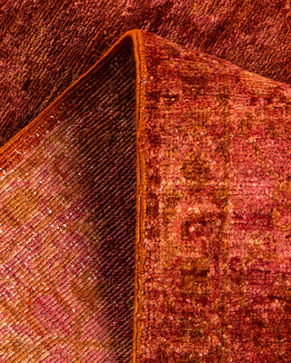 Contemporary Hand Knotted Overdyed Red Runner 3' 0" x 13' 4"