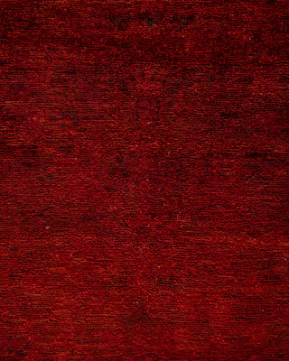 Contemporary Hand-Knotted Overdyed Red Runner 3' 1" x 7' 10"
