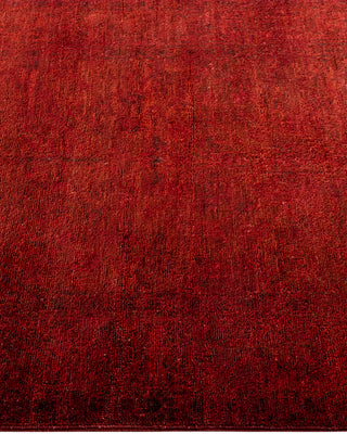 Contemporary Hand-Knotted Overdyed Red Runner 3' 1" x 7' 10"