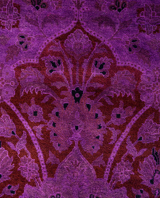 Overdyed One-of-a-Kind Wool Purple Area Rug 6' 2" x 9' 3"