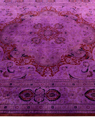 Overdyed One-of-a-Kind Wool Purple Area Rug 6' 2" x 9' 3"