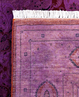 Overdyed One-of-a-Kind Wool Purple Area Rug 6' 2" x 9' 3"