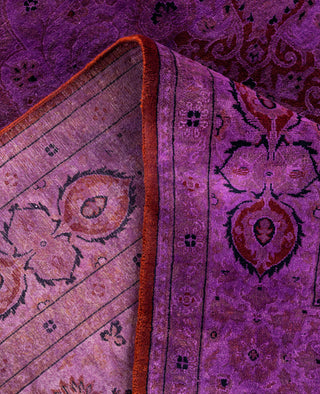 Overdyed One-of-a-Kind Wool Purple Area Rug 6' 2" x 9' 3"