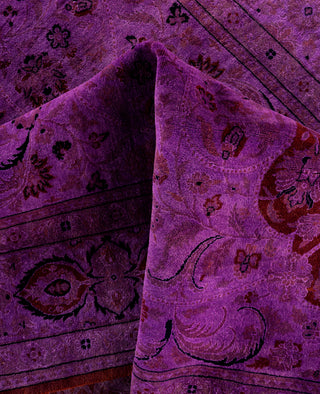 Overdyed One-of-a-Kind Wool Purple Area Rug 6' 2" x 9' 3"