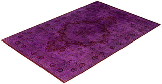 Overdyed One-of-a-Kind Wool Purple Area Rug 6' 2" x 9' 3"