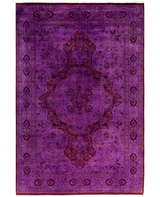Overdyed One-of-a-Kind Wool Purple Area Rug 6' 2" x 9' 3"
