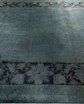 Overdyed One-of-a-Kind Wool Black Area Rug 8' 10" x 11' 6"