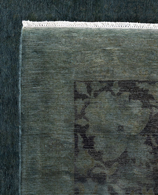 Overdyed One-of-a-Kind Wool Black Area Rug 8' 10" x 11' 6"