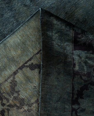 Overdyed One-of-a-Kind Wool Black Area Rug 8' 10" x 11' 6"