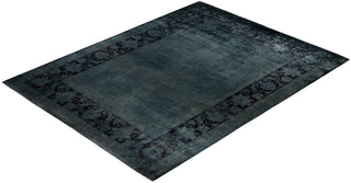 Overdyed One-of-a-Kind Wool Black Area Rug 8' 10" x 11' 6"