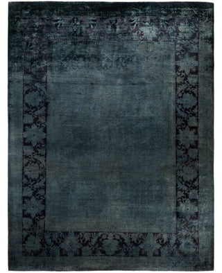 Overdyed One-of-a-Kind Wool Black Area Rug 8' 10" x 11' 6"