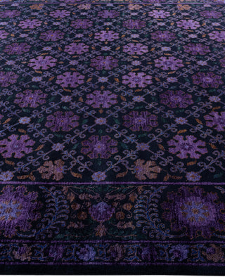 Overdyed One-of-a-Kind Wool Purple Area Rug 8' 3" x 10' 3"