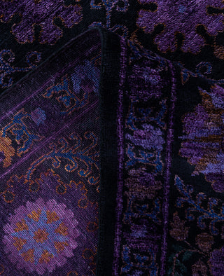 Overdyed One-of-a-Kind Wool Purple Area Rug 8' 3" x 10' 3"