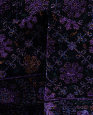 Overdyed One-of-a-Kind Wool Purple Area Rug 8' 3" x 10' 3"