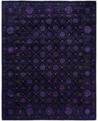Overdyed One-of-a-Kind Wool Purple Area Rug 8' 3" x 10' 3"