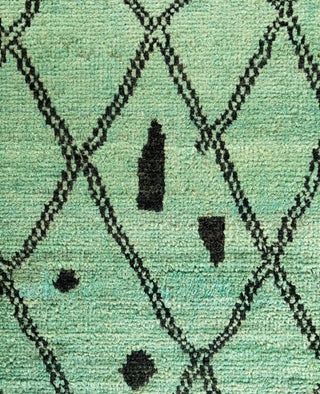 Overdyed Hand-Knotted Wool Modern-Contemporary Green Area Rug 5' 0" x 7' 7"