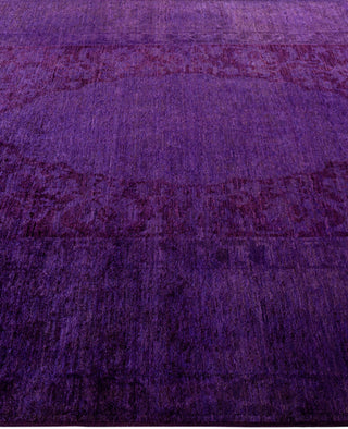 Contemporary Overdyed Wool Hand Knotted Purple Area Rug 6' 1" x 9' 1"